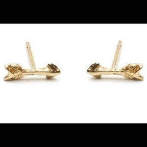 Odette NY 14k gold arrow earrings - pair!